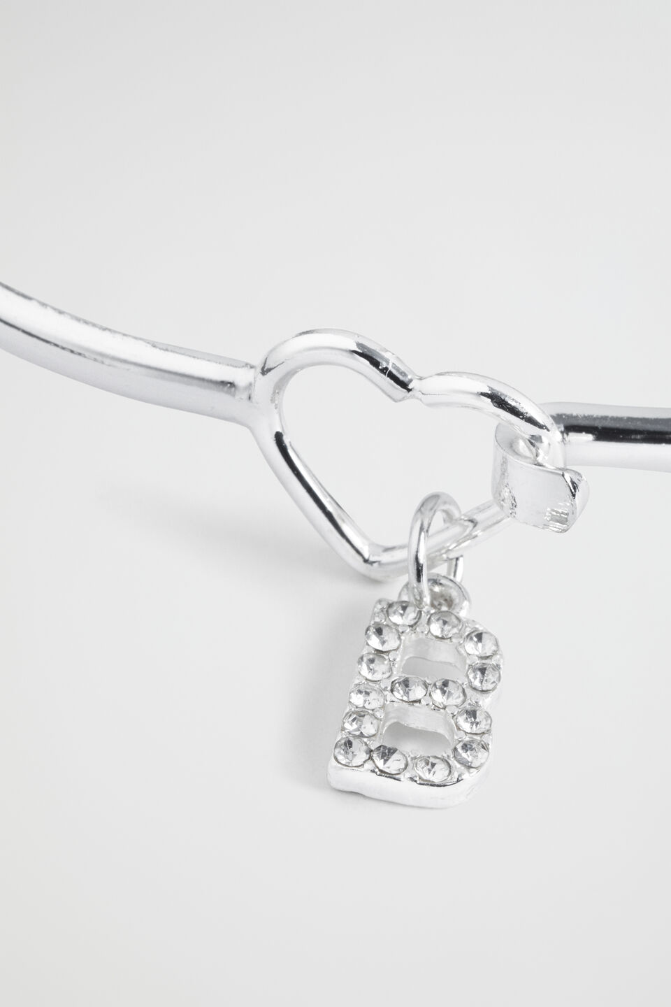Silver Initial Bangle  B