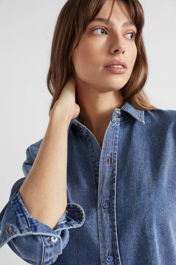 Denim Button Down Shirt  Ultramarine Wash  hi-res