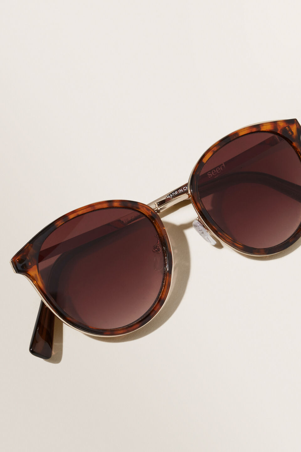 Courtney Metal Sunglasses  Amber Tort