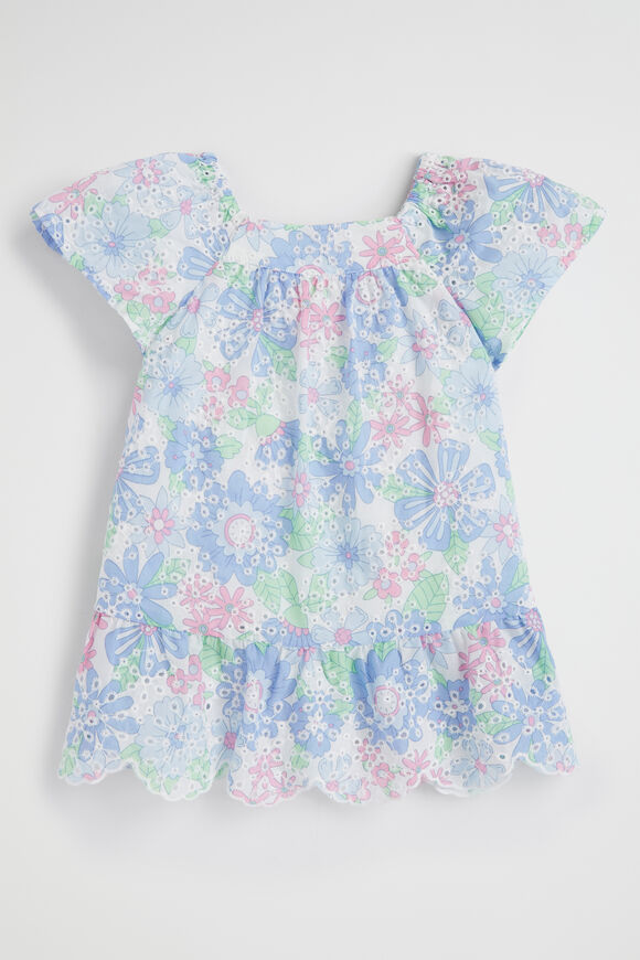 Cutwork Floral Dress  Baby Blue  hi-res