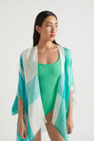 Oversized Check Poncho  Deep Teal Multi  hi-res