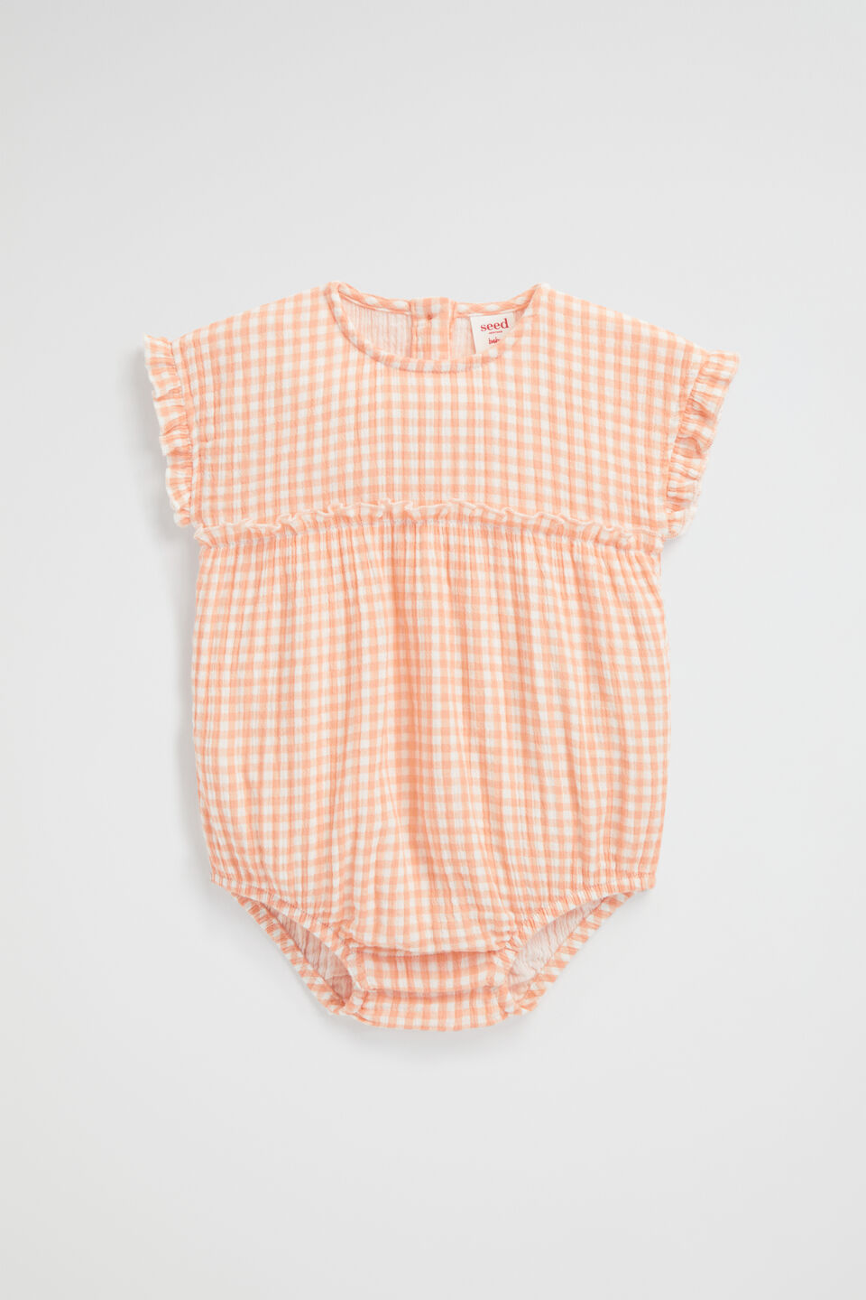 Frill Romper  Peachy Coral