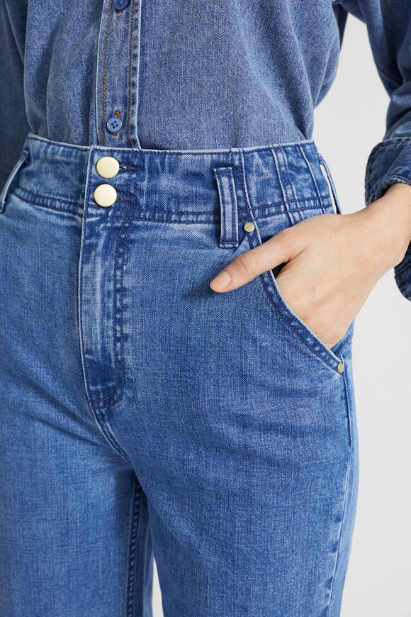 Waisted Wide Leg Jean  Ultramarine Wash  hi-res