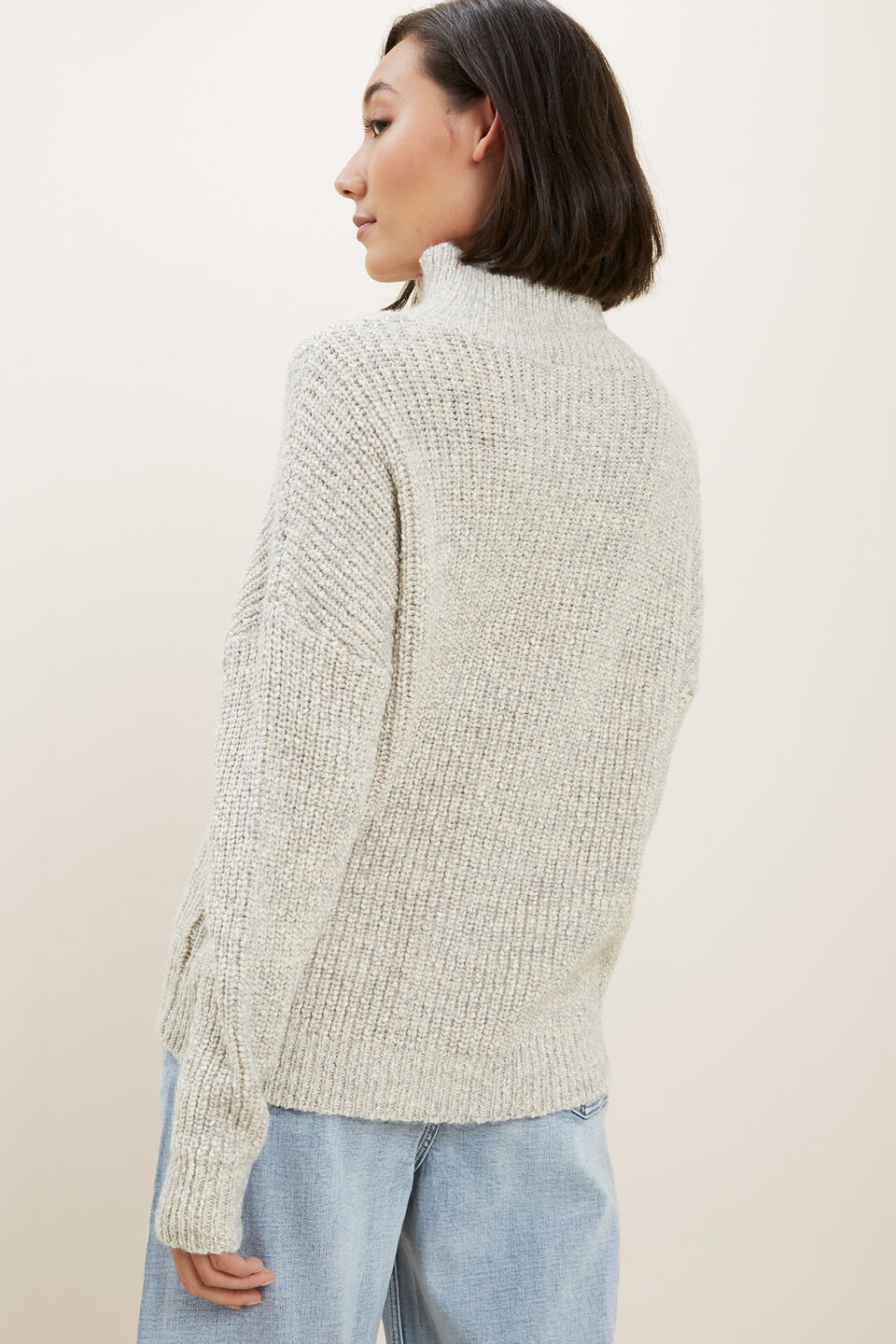 Marle Collared Sweater  Cool Grey Twist