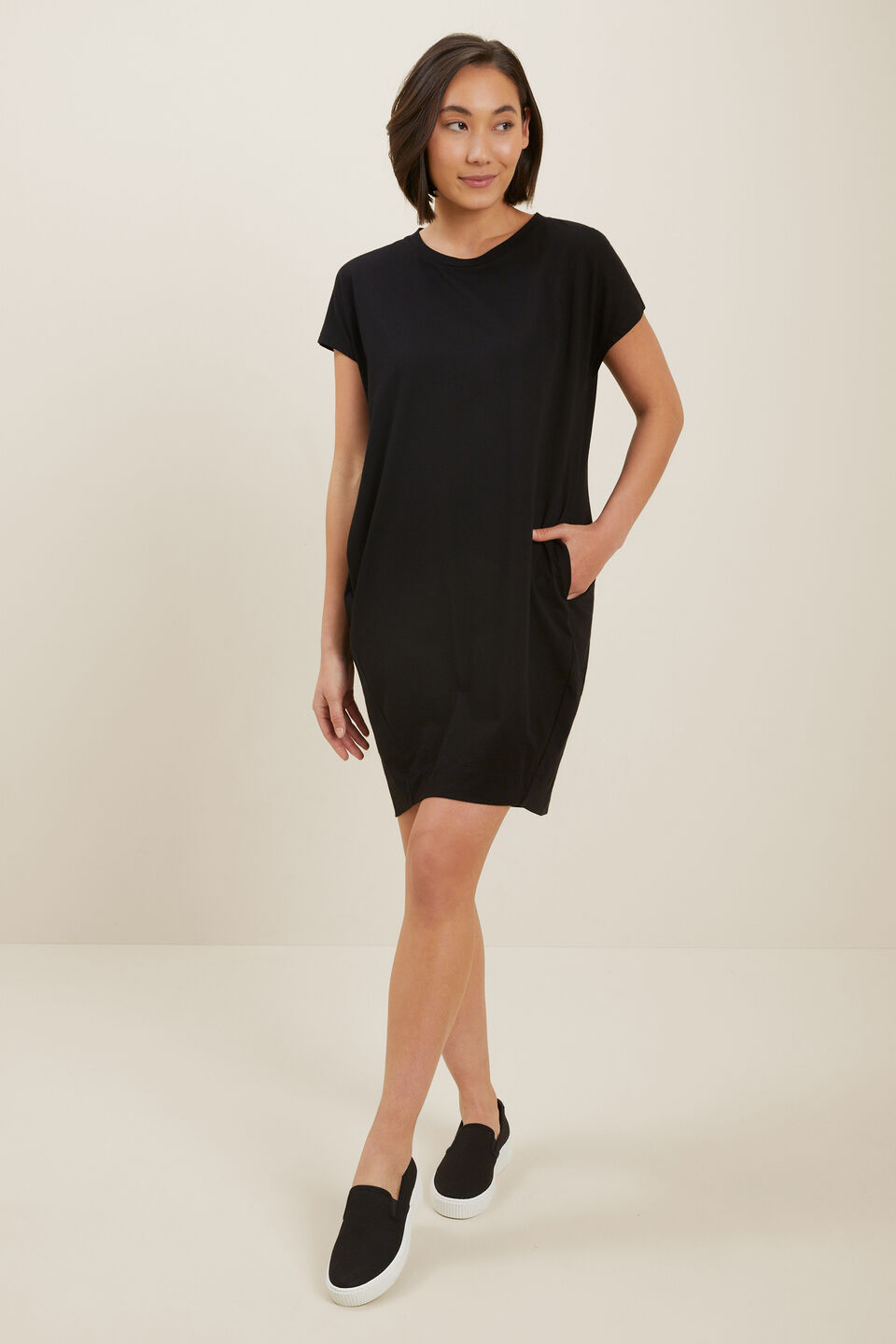 Basic Tee Dress  Black