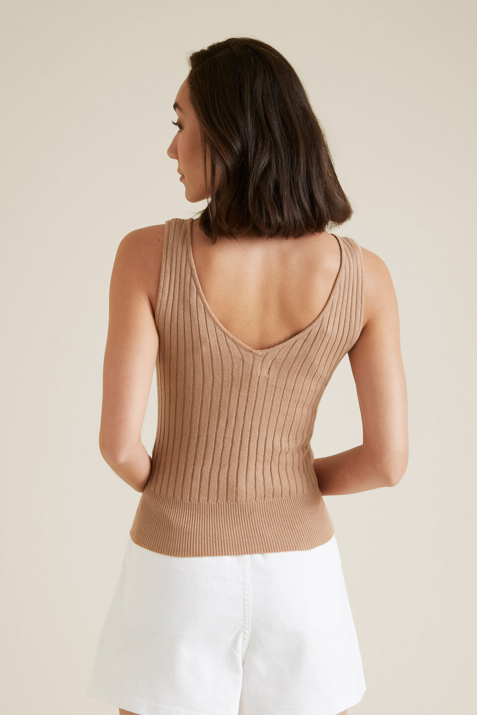 Crop Rib Knit  Smokey Topaz