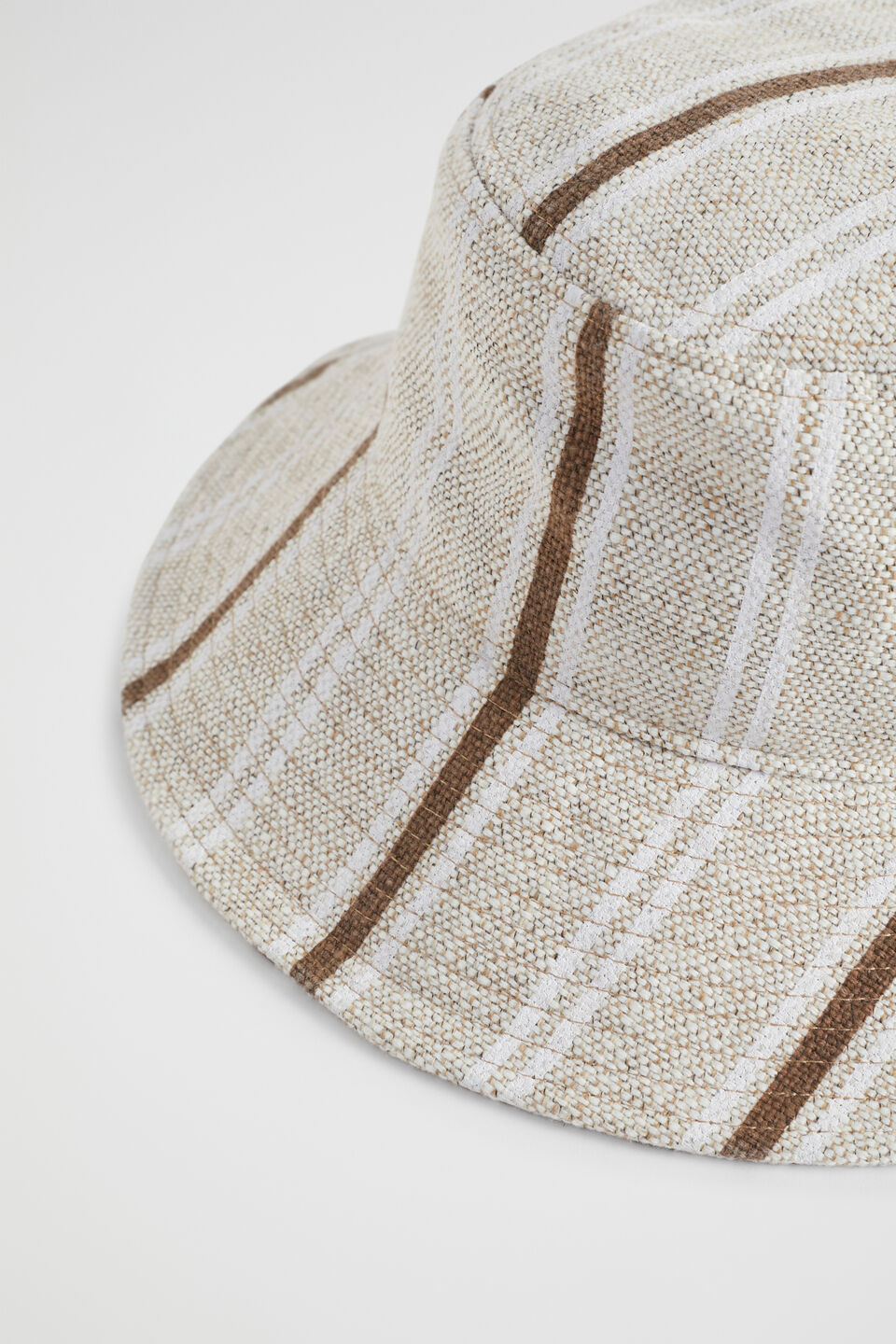 Seed Bucket Hat  Pecan Brown Stripe