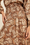 Paisley Shirred Midi Skirt  Burnt Caramel Paisley  hi-res