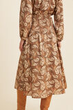 Paisley Shirred Midi Skirt  Burnt Caramel Paisley  hi-res