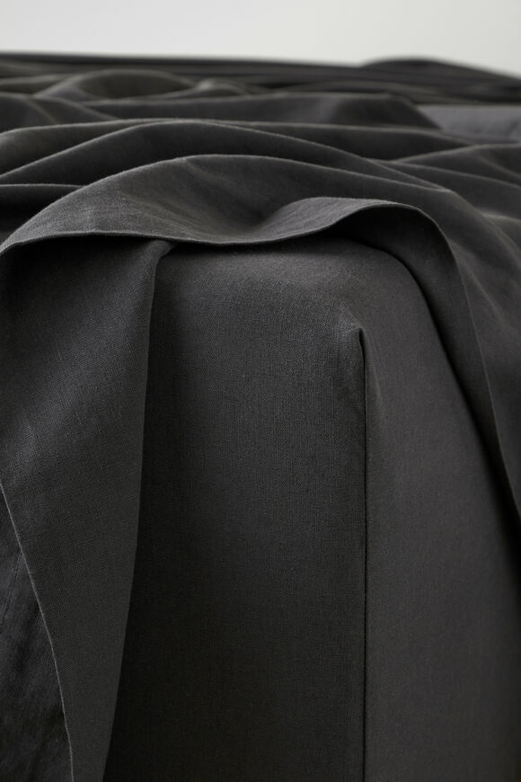 Alba Double Fitted Sheet  Charcoal  hi-res