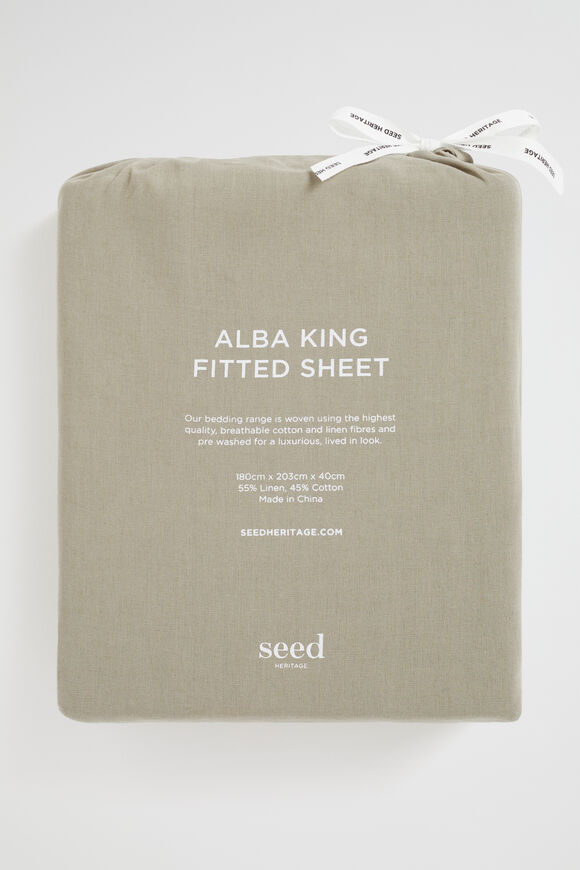 Alba King Fitted Sheet  Olive  hi-res