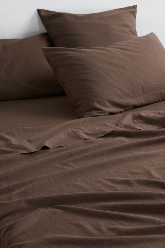 Alba Queen Flat Sheet  Chocolate  hi-res