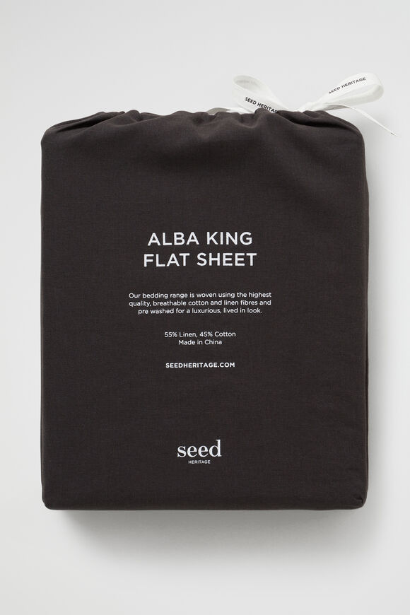 Alba King Flat Sheet  Charcoal  hi-res