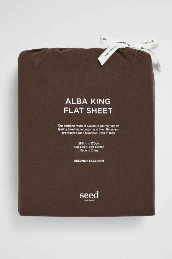 Alba King Flat Sheet  Chocolate  hi-res