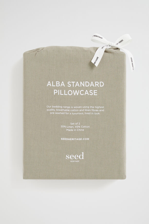 Alba Standard Pillowcase  Olive  hi-res