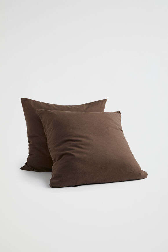 Alba Euro Pillowcase  Chocolate  hi-res