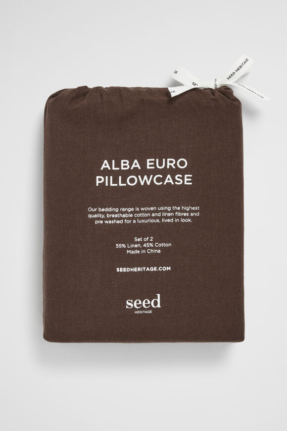 Alba Euro Pillowcase  Chocolate  hi-res
