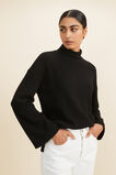 Waffle Mock Neck Sweat  Black  hi-res