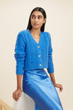 Crop Cable Knit Cardigan  Deep Ocean  hi-res