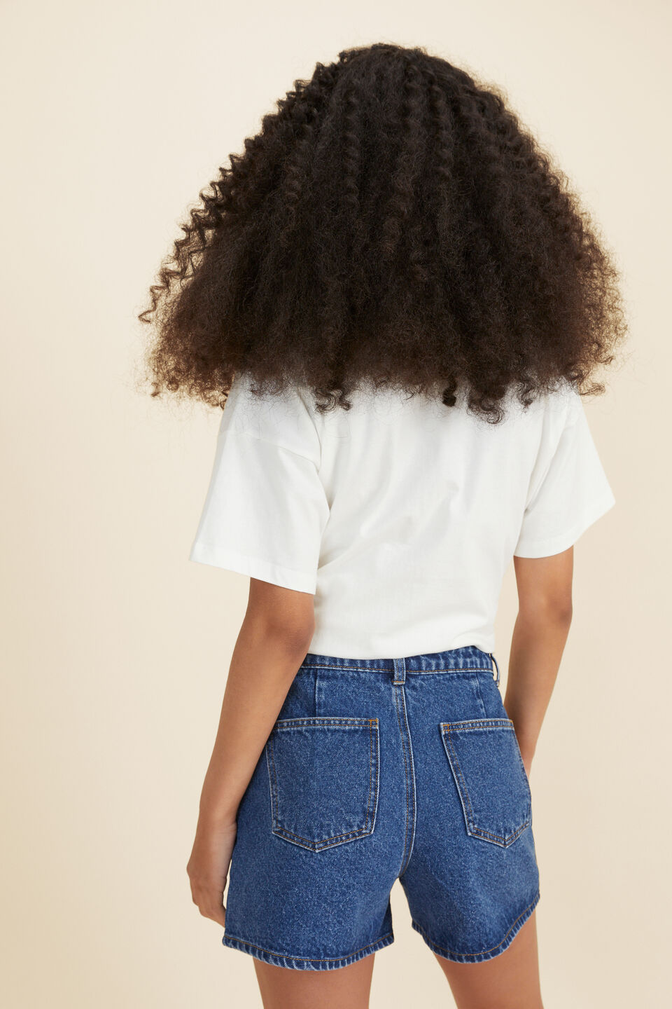 Relaxed Slogan Tee  Cream
