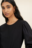 Poplin Sleeve Top  Black  hi-res