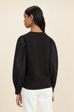 Poplin Sleeve Top  Black  hi-res
