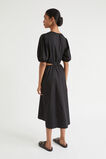 Poplin Cut Out Midi Dress  Black  hi-res