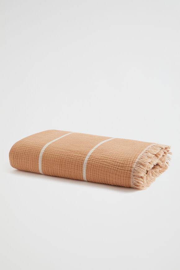 Striped Lofty Throw  Clay  hi-res