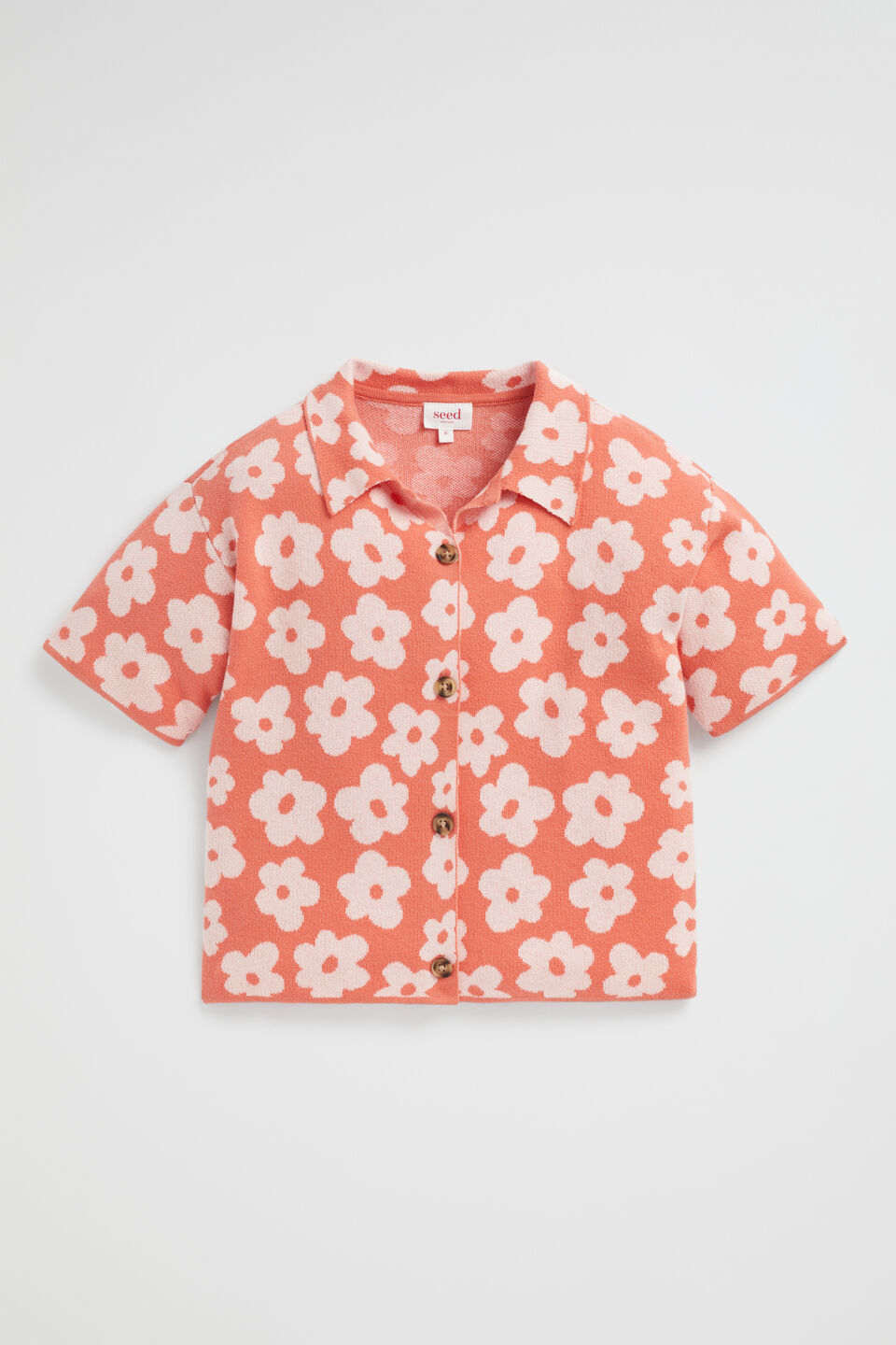 Knit Jacquard Shirt  Red Clay