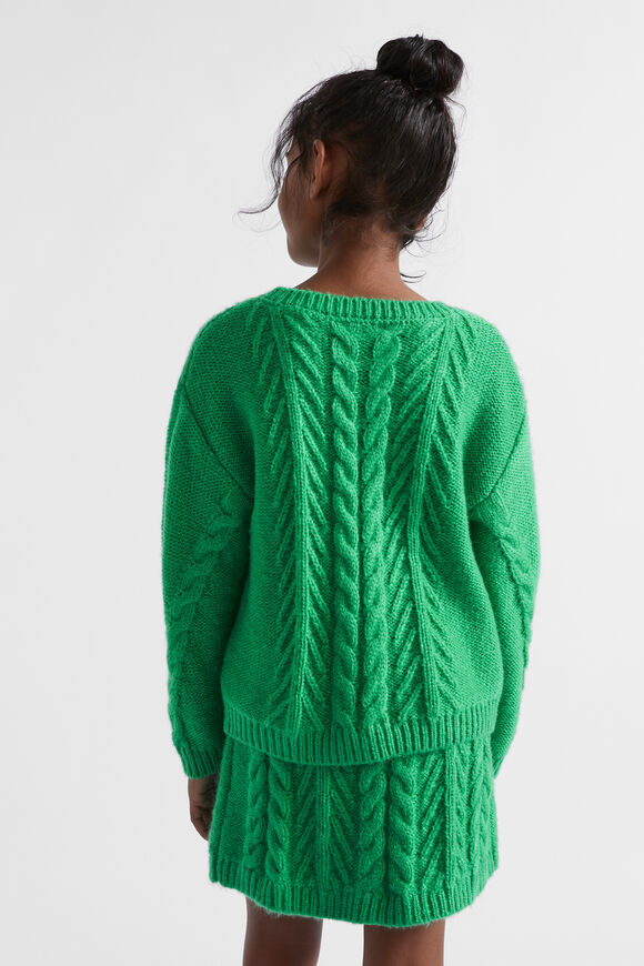 Linear Cable Knit  Pea Green  hi-res