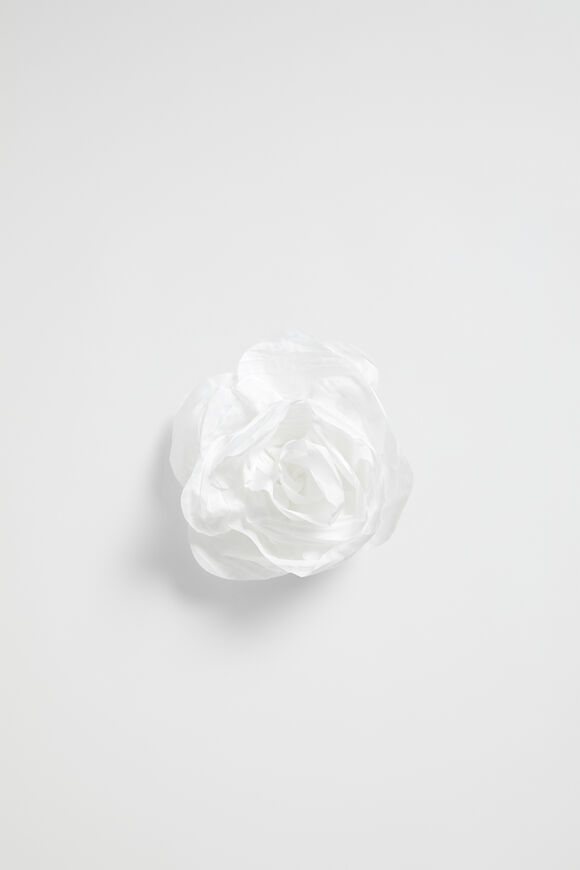 Flower Corsage Brooch  White  hi-res