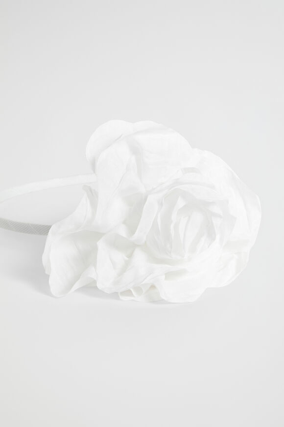 Flower Corsage Headband  White  hi-res
