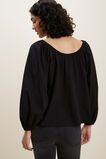 Gathered Blouson Top  Black  hi-res