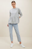 Babydoll Peplum Sweater  Dim Grey Marle  hi-res