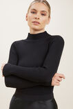 Fitted Rib Sweater  Black  hi-res