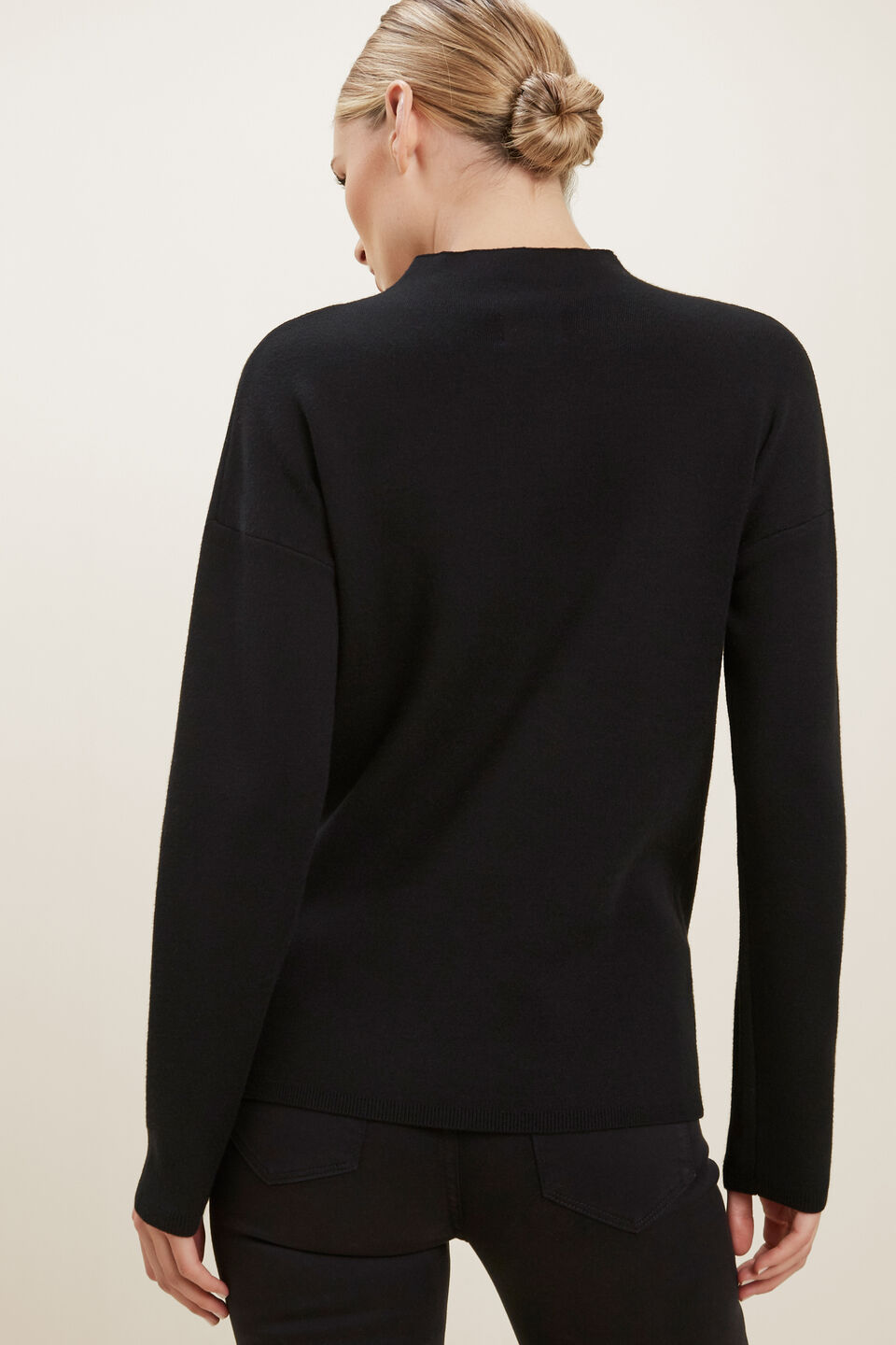 Mock Neck Sweater  Black