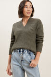 Shawl Collar Sweater  Olive Khaki Marle  hi-res