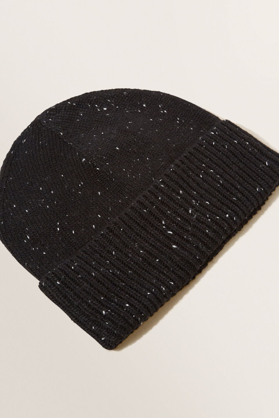 Fleck Knit Beanie  Black