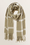 Minimal Check Scarf  Olive Khaki Multi  hi-res
