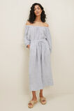 Linen Peasant Top  Deep Navy Stripe  hi-res