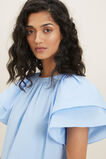 Poplin Flounce Top  Clear Sky  hi-res