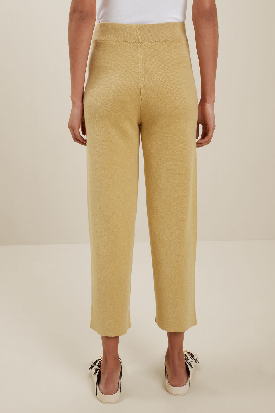 Knit Wide Leg Pant  Fawn