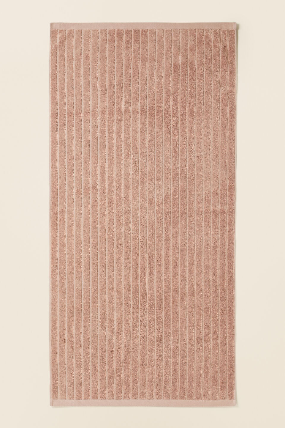 Cotton Stripe Bath Towel   Chalk Pink
