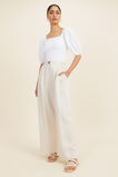 Shirred Poplin Sleeve Top  Whisper White  hi-res