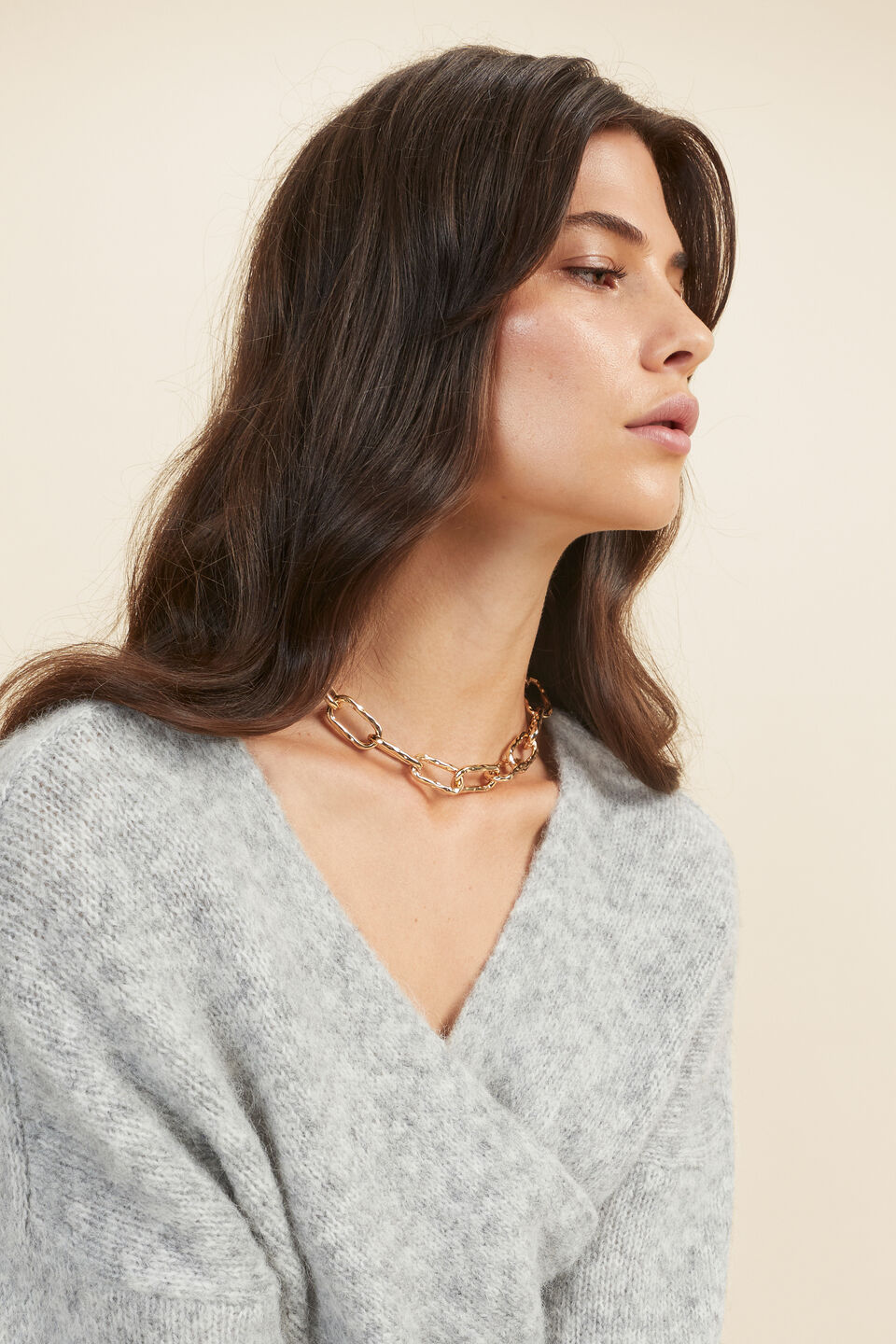 Oversize Link Necklace  Gold