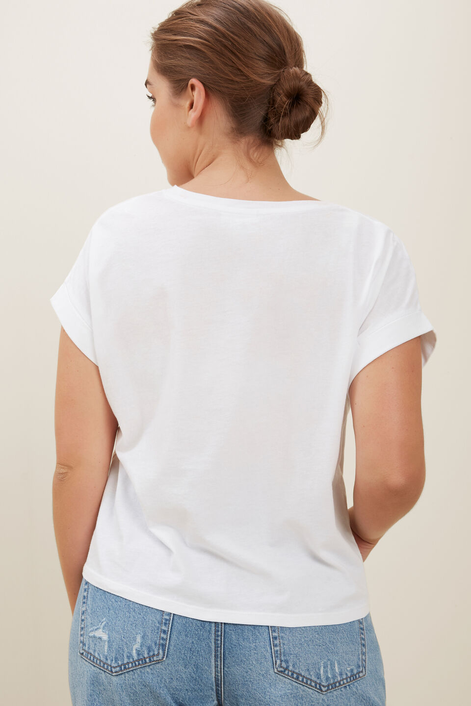 Core Rolled Cuff Tee  Whisper White