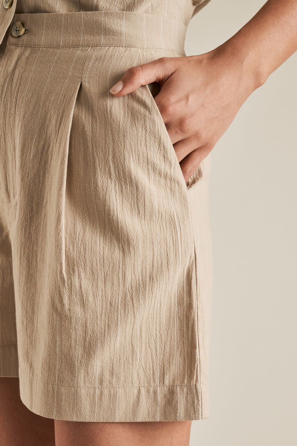Sustainable Stripe Short  Teak Stripe