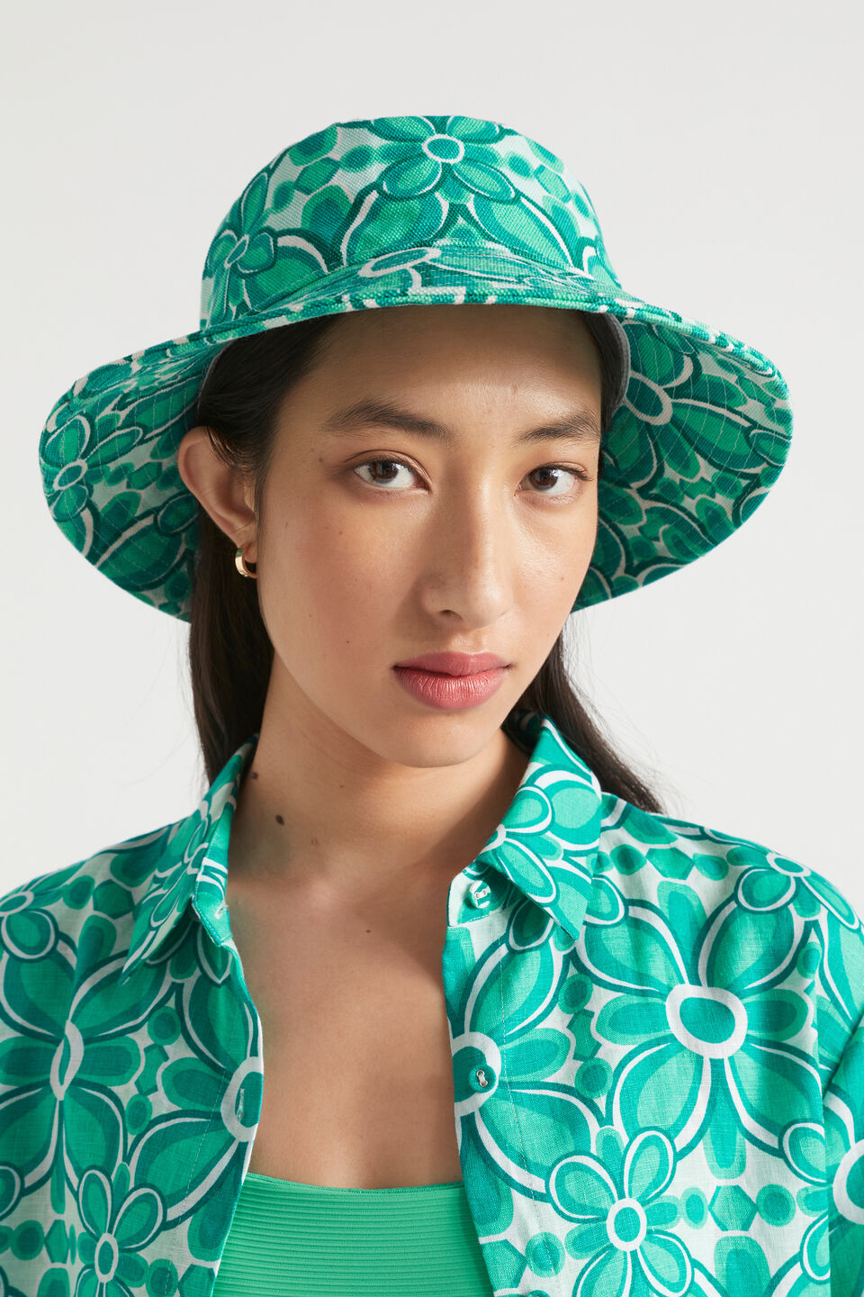 Seed Bucket Hat  Jade Green Retro