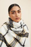 Wool Blend Large Plaid Scarf  Cloud Cream Multi  hi-res