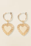 Heart Pendant Earring  Gold  hi-res